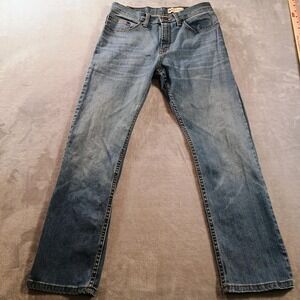 Wrangler Straight Fit Jeans Mens 29x30 Blue Wash Straight Leg Stretch Denim